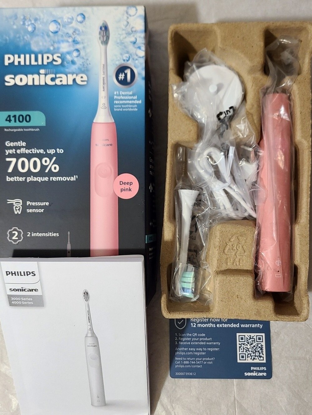 BNIB - Philips Sonicare 4100 Rechargeable Electric Toothbrush - Deep Pink